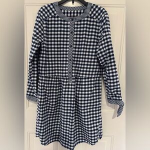 Vineyard Vines Navy and White Plaid Dress 16 girls